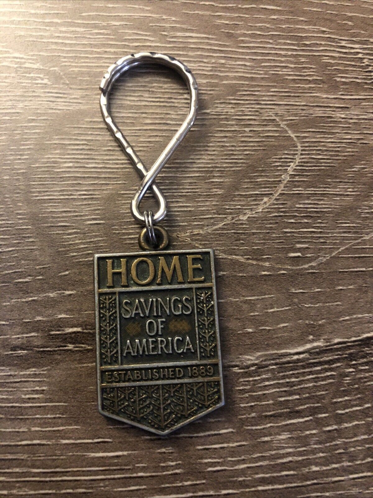 Vintage Home Savings of America Brass Key Chain