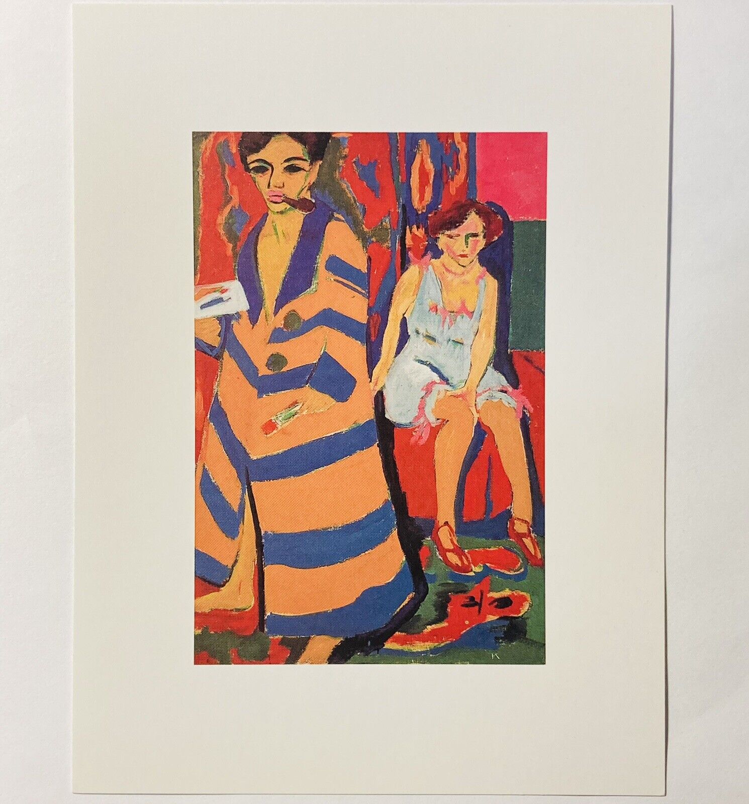 Phaidon Press Postcard “Self Portrait With Model” Expressionism Art Vibrant P2