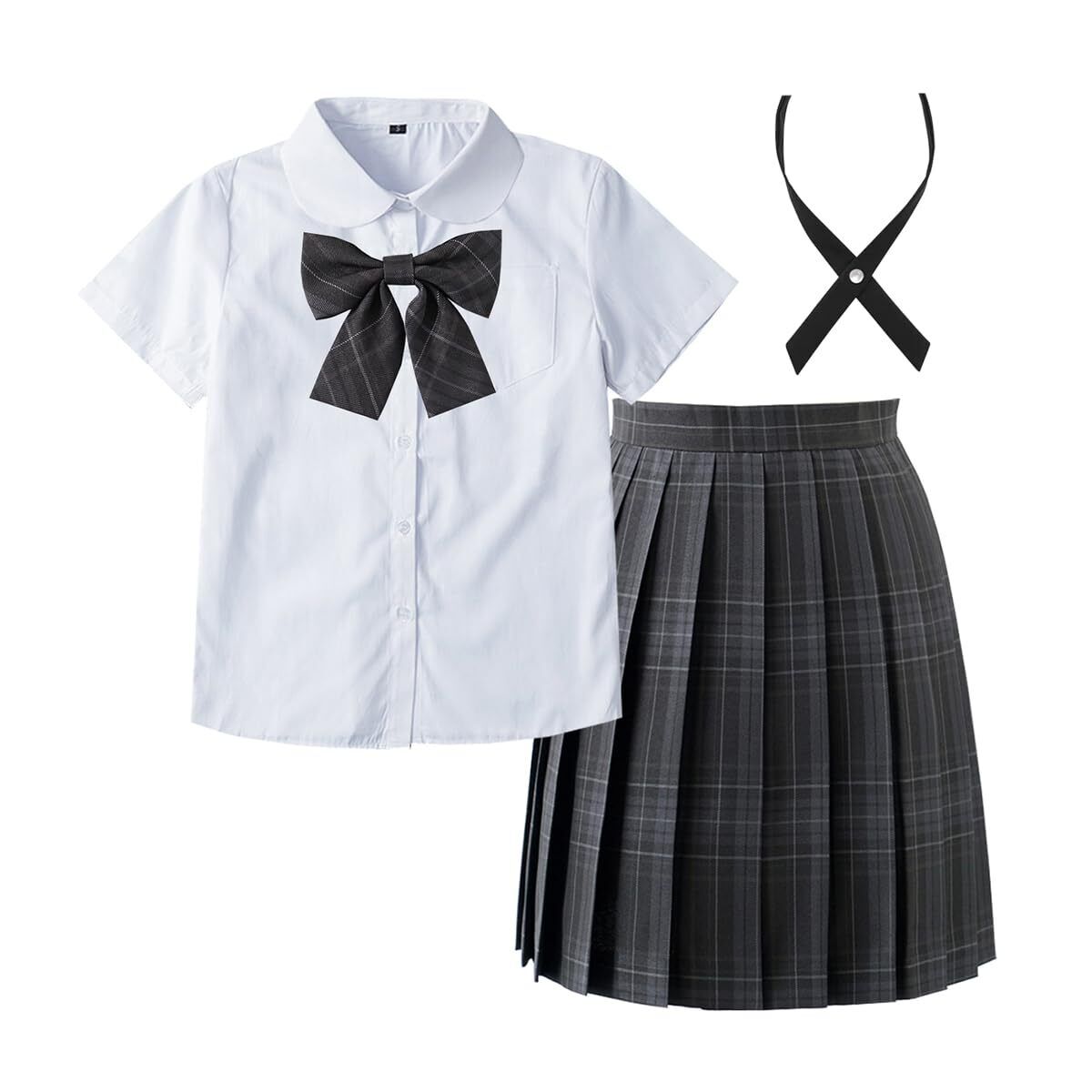 [SYRHSYB] Cosplay Uniform Set JK Skirt Length 48cm 4 Piece Set Female School Uni