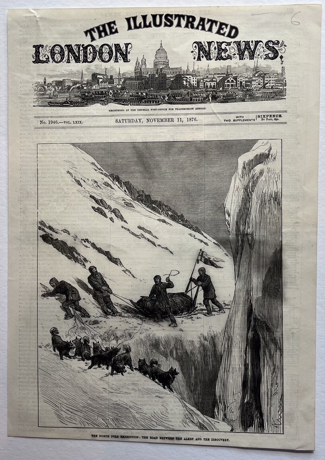 North Pole 1876 Expedition London News November 11, 1876 Original Print