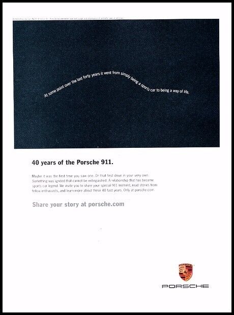 2003 Porsche 911 40 years Original Advertisement Print Car Art Ad J192