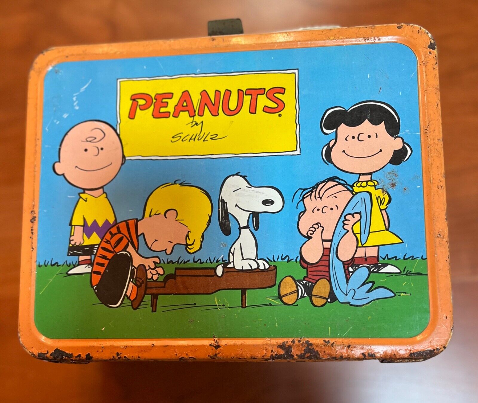 1959 “Peanuts”by Schultz lunch box by King-Seely Thermos Co.  No Thermos