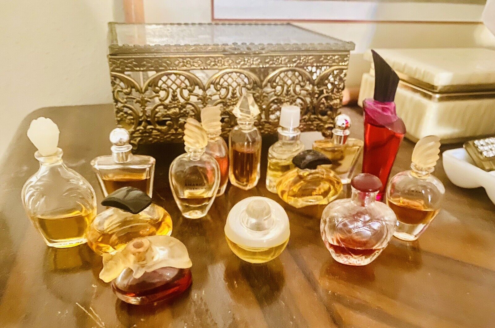 Vintage Perfume 14 Bottles Sample Asst Brands Lot Givenchy
