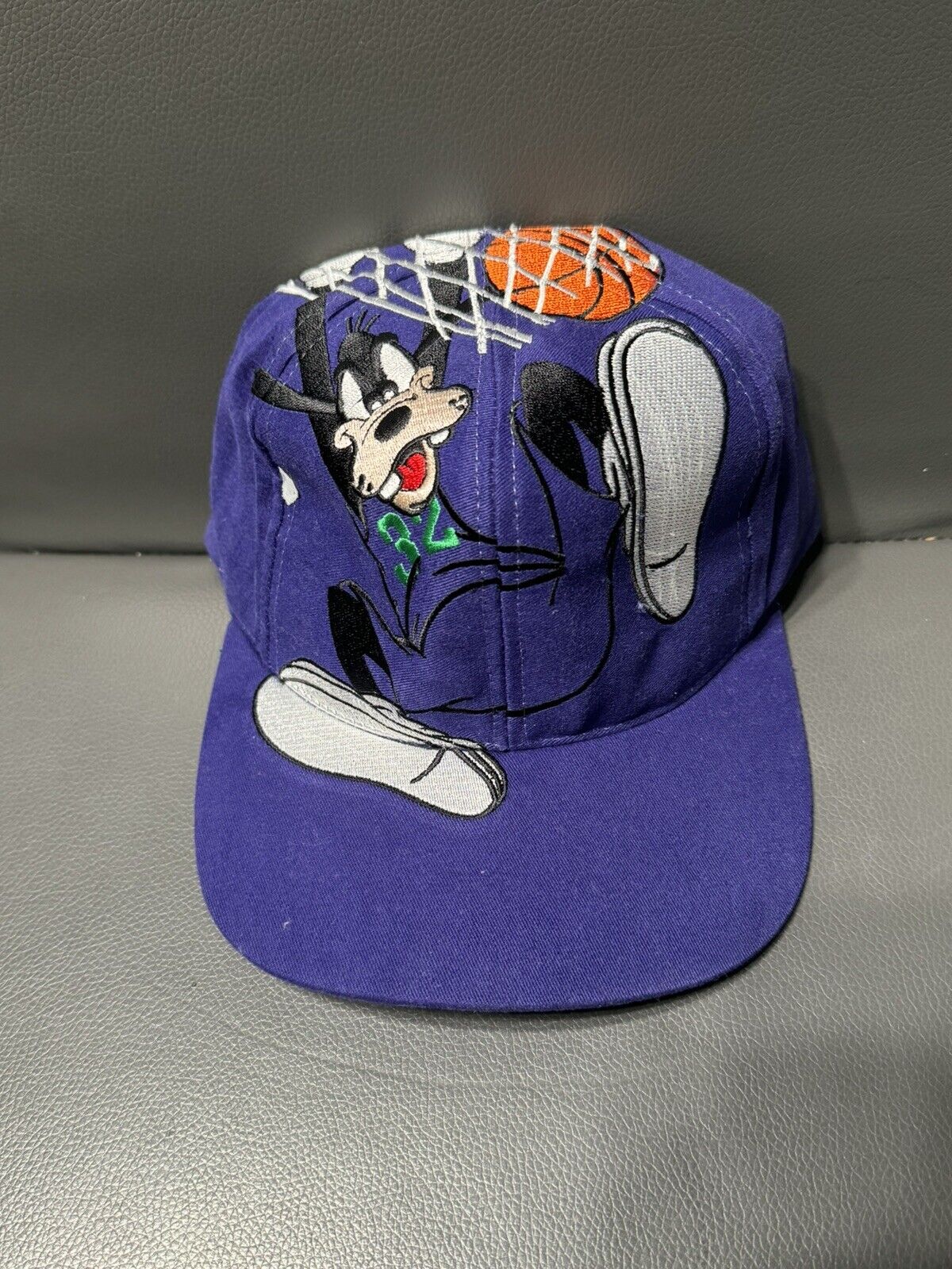 Disney Goofy Dunk Slam Vintage Snapback Hat NWT Purple 90s Basketball
