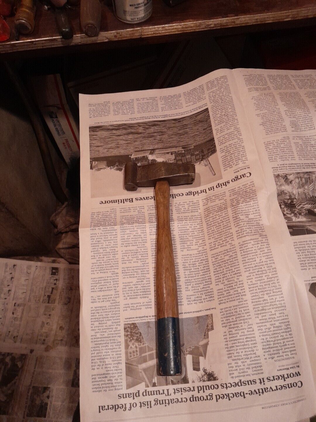 Vintage Blacksmith Straight Peen Hammer