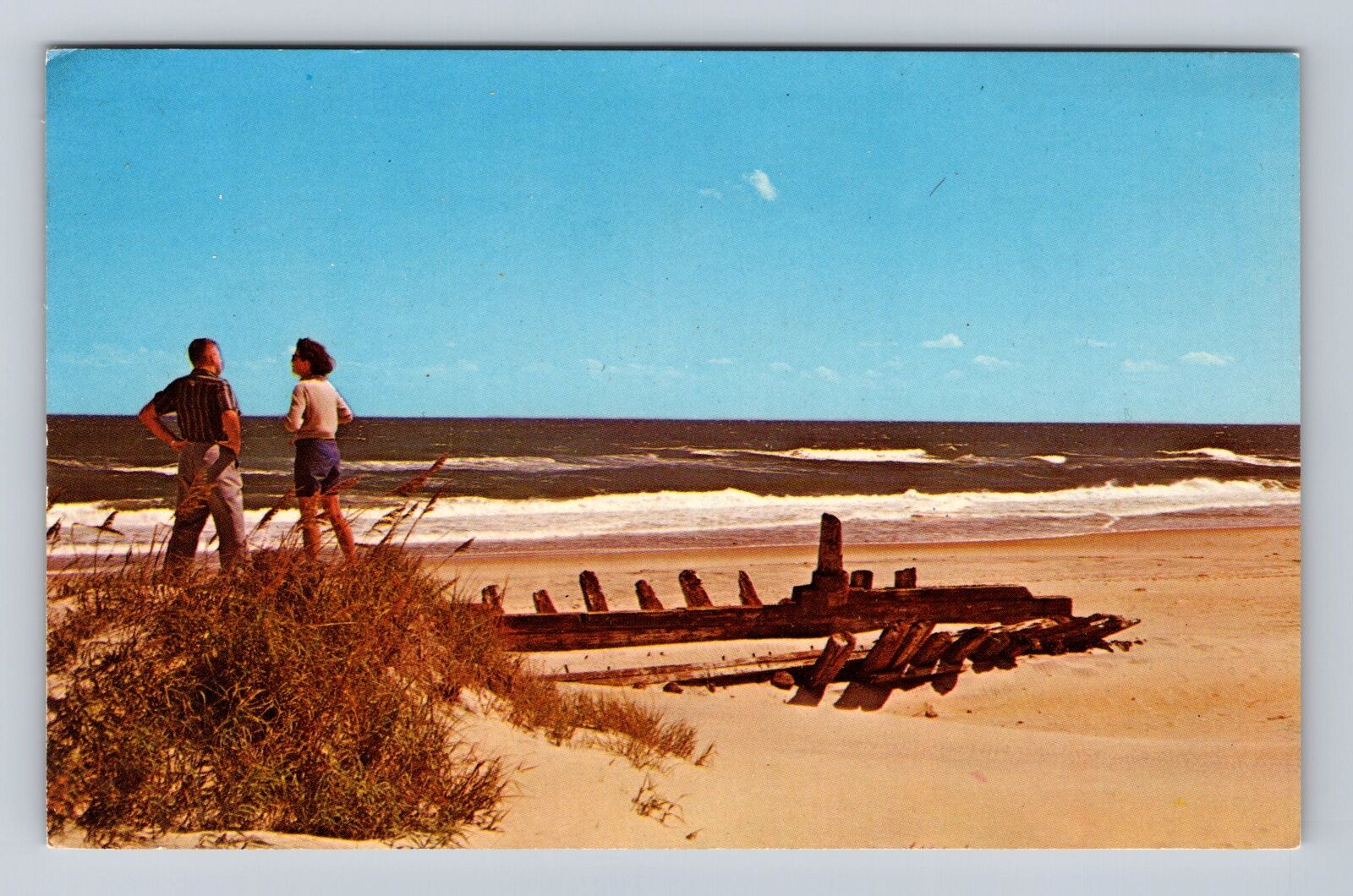 NC-North Carolina, The Outer Banks, Beach, Antique, Vintage Souvenir Postcard