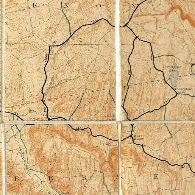Vintage Official NY State Topographic Map Altamont Berne Gallupville Rensselaer