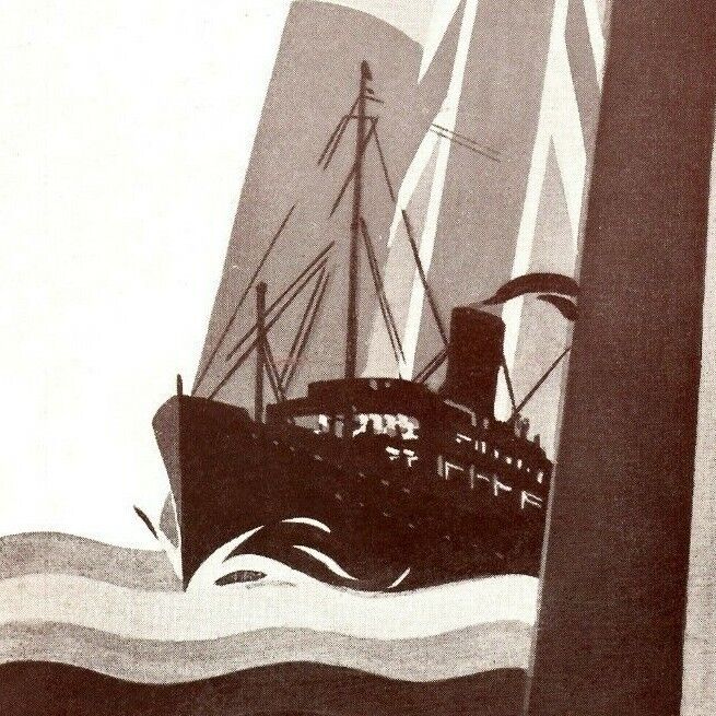 1932 Swedish Lloyd Line Gothenburg SS Britannia / Suecia Deck Plan Sheet VGC 