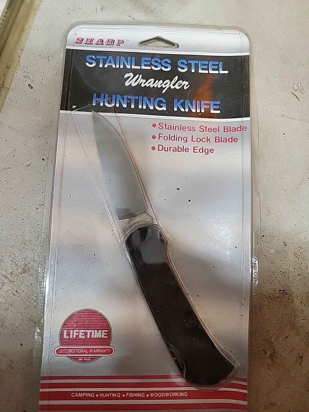 New Vintage K-mart Sharp Stainless Steel Wrangler Hunting Knife 1990s