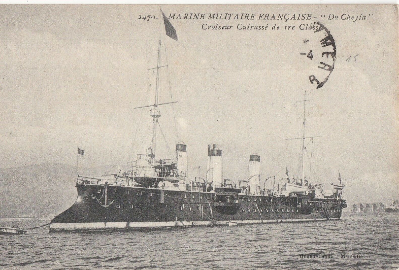 CPA 50 NAVY MILITARY CRUISER DU CHAYLA in CHERBOURG 1933