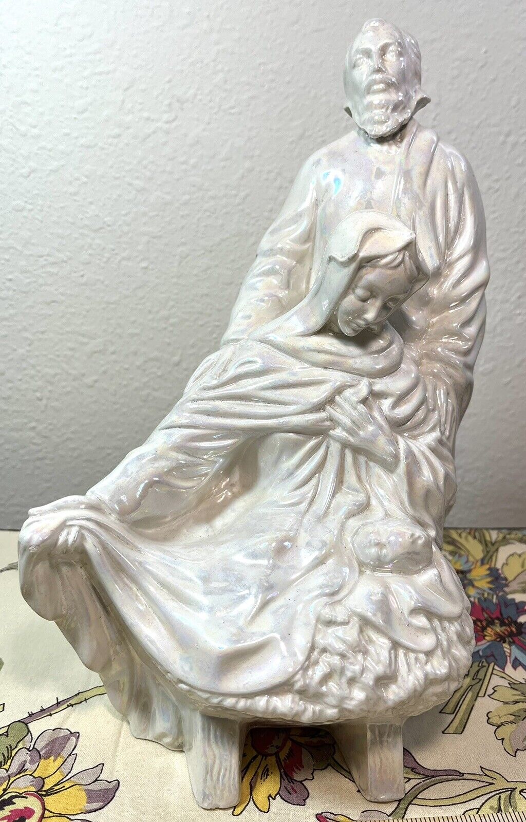 Vintage Ceramic Nativity Atlantic Mold Holy Family Mary Joseph Baby Jesus