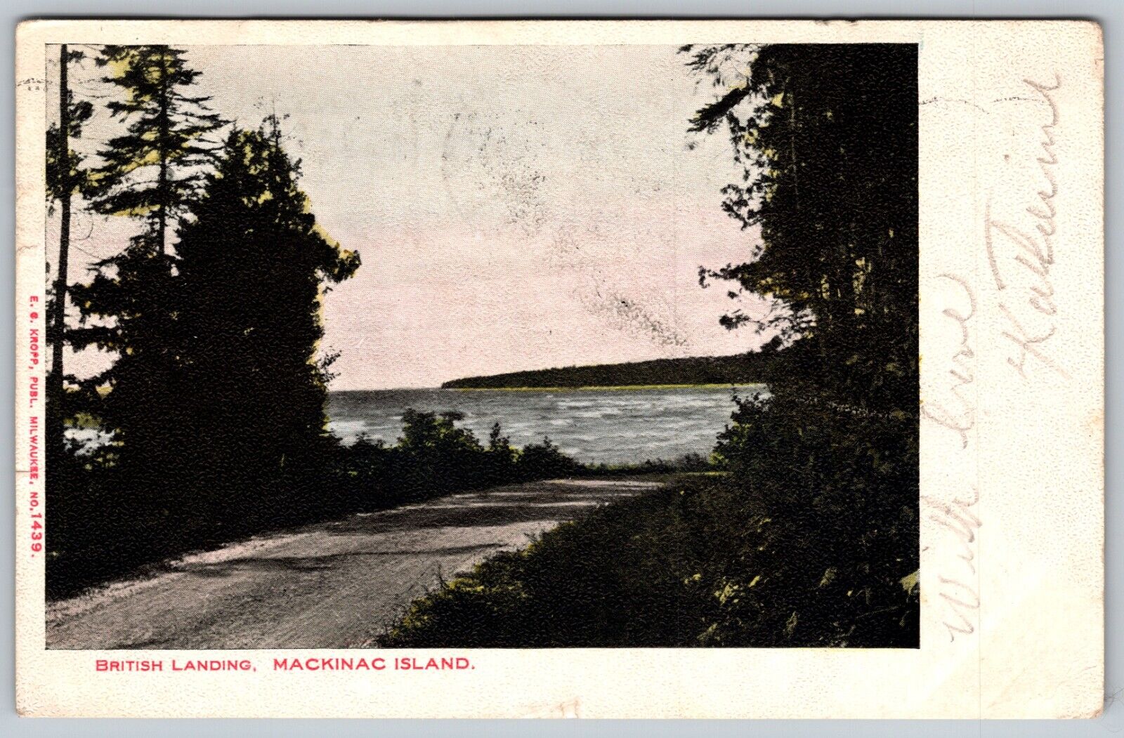 Antique British Landing Postcard c. 1901-1907 North Shore of Mackinac Island