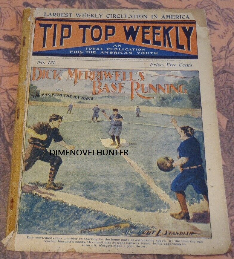 TIP TOP WEEKLY #421 INDOOR BASEBALL GREAT COVER S&S 1904 DIME NOVEL STORY PAPER