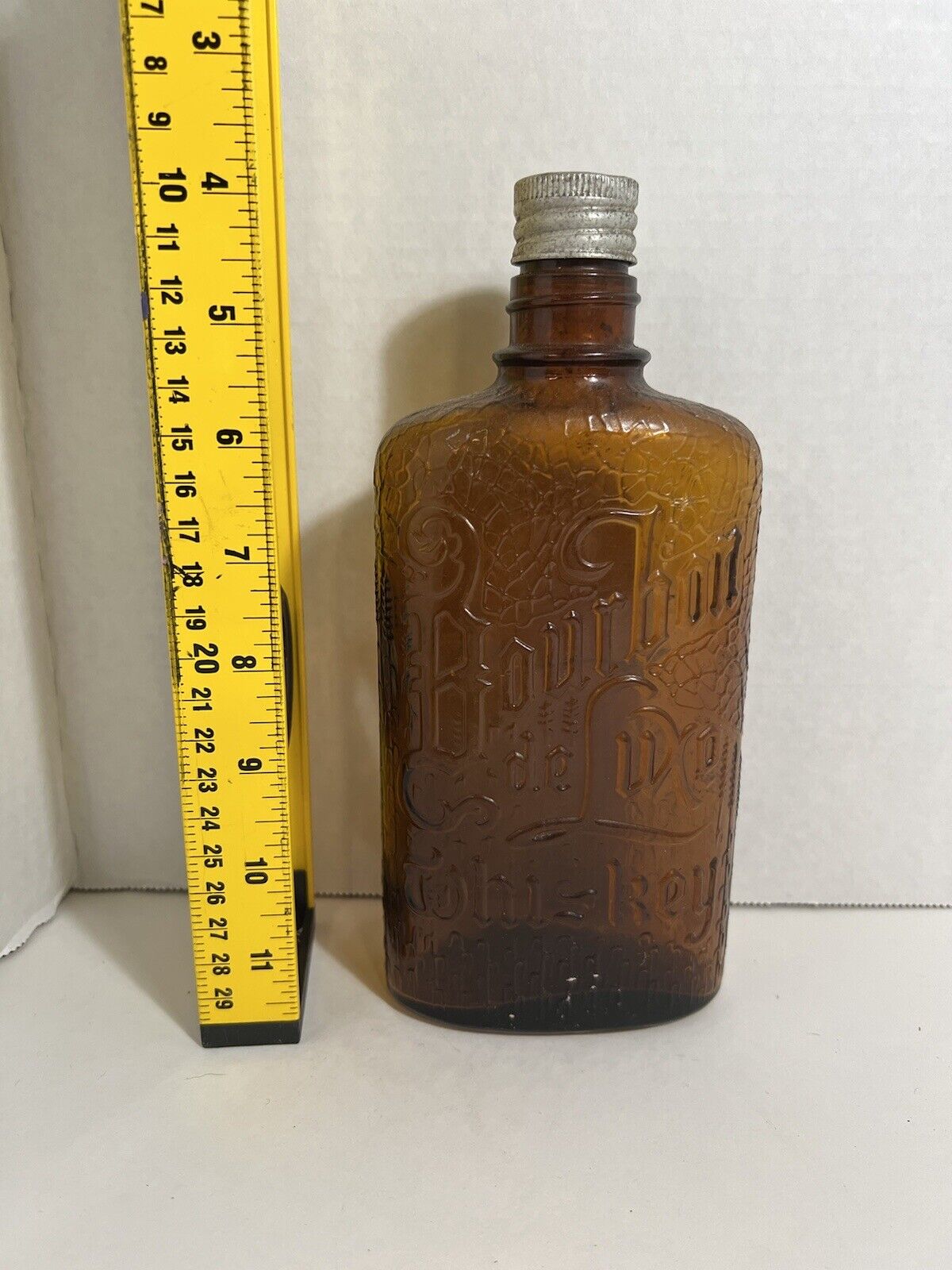 VTG RARE 1931 Bourbon De Luxe Whiskey Glass Bottle Vancouver Canada