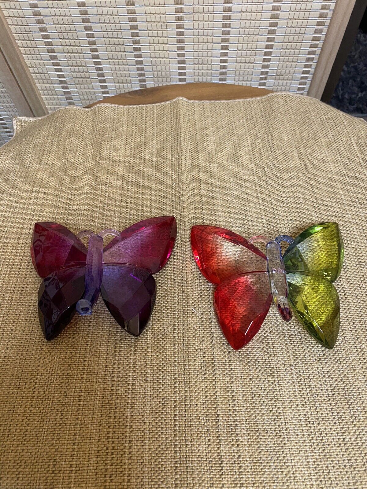 2 Plastic/acrylic Butterflies