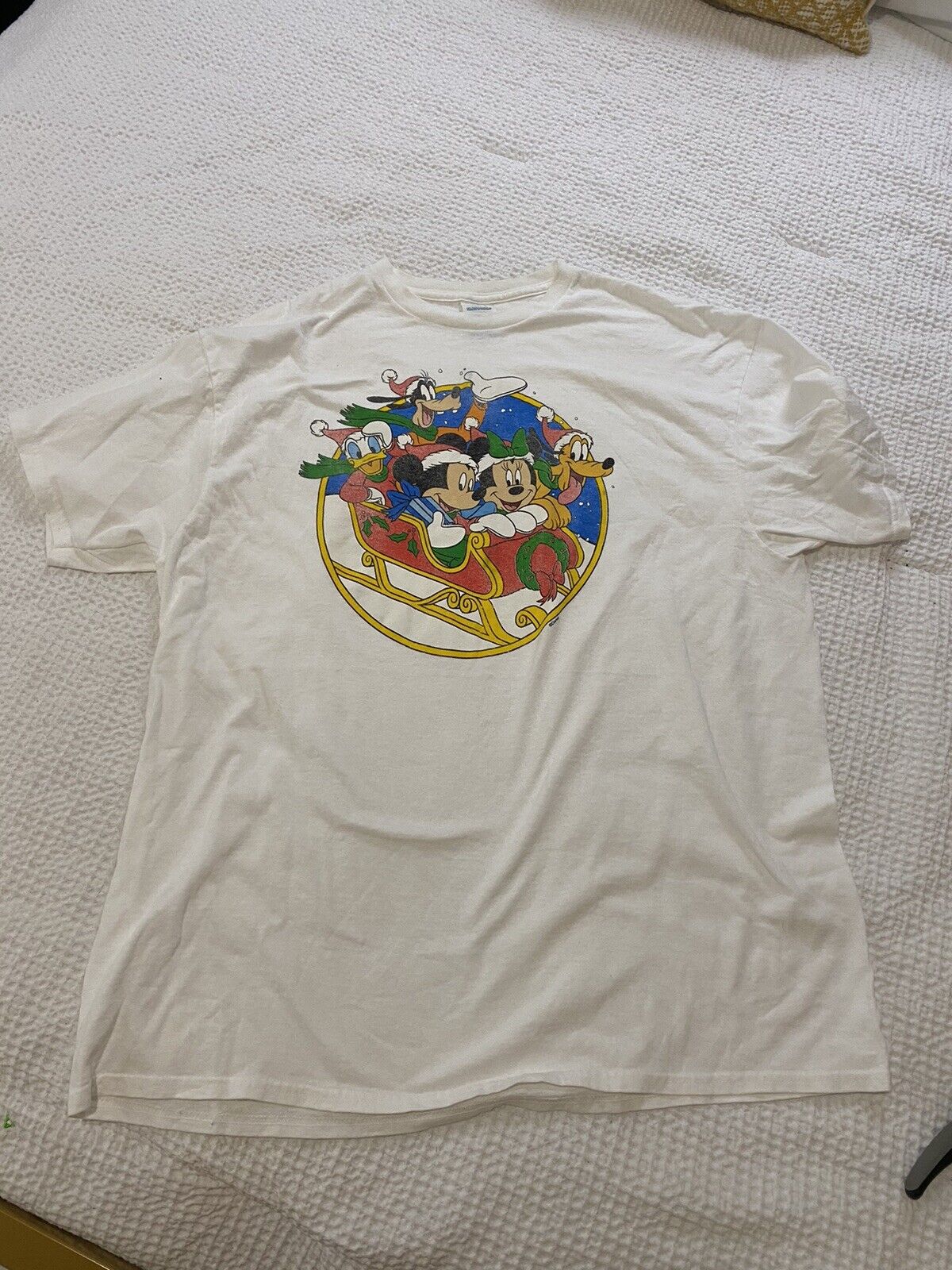 Disney Christmas Shirt - Vintage Mickey & Friends Sled Sleigh - Medium Med XL