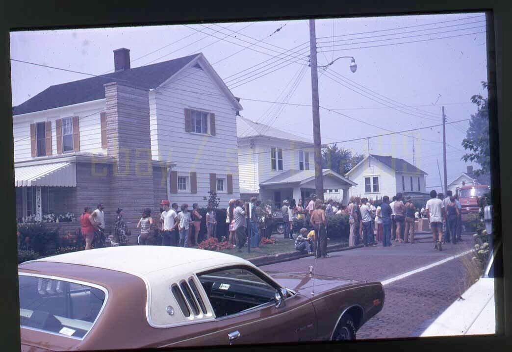 1974 Crowd Watching Fire - Beallsville Fire Department Ohio - Vintage 35mm Slide