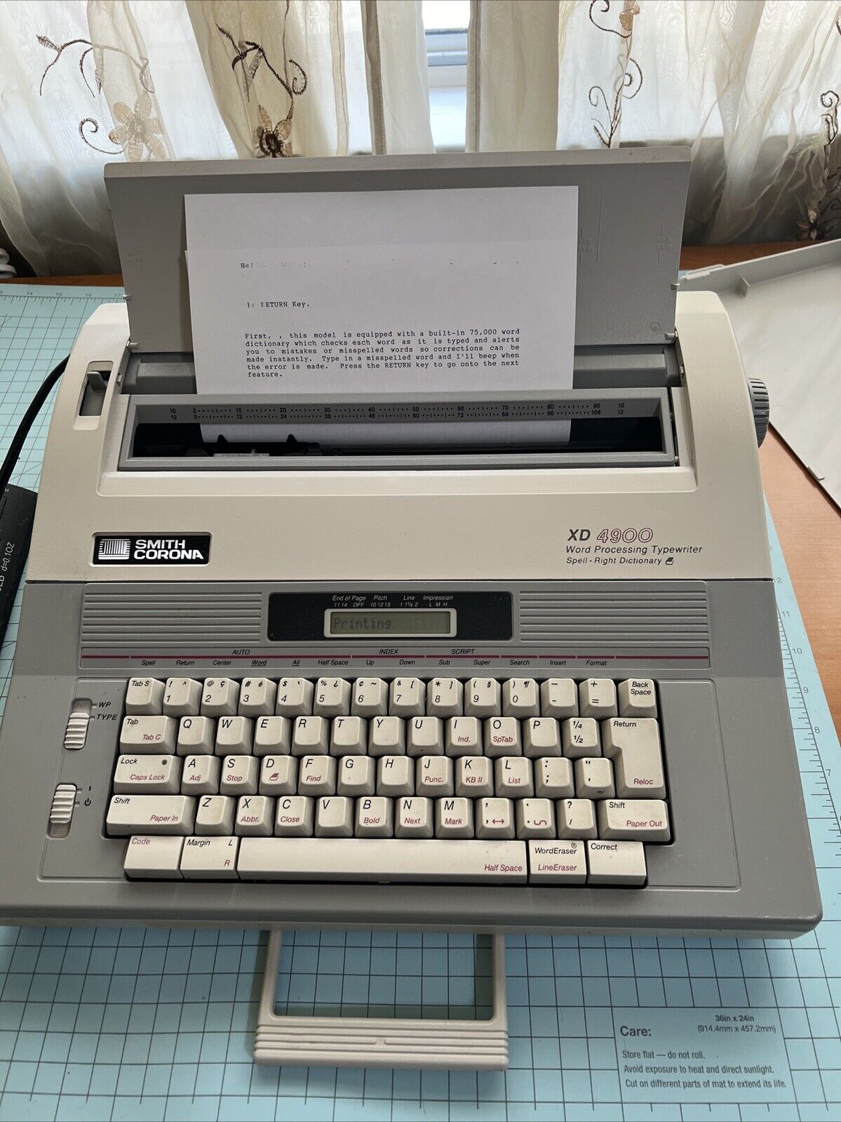 Vintage Smith Corona XD4900 Electric Typewriter With Cover Tested Works