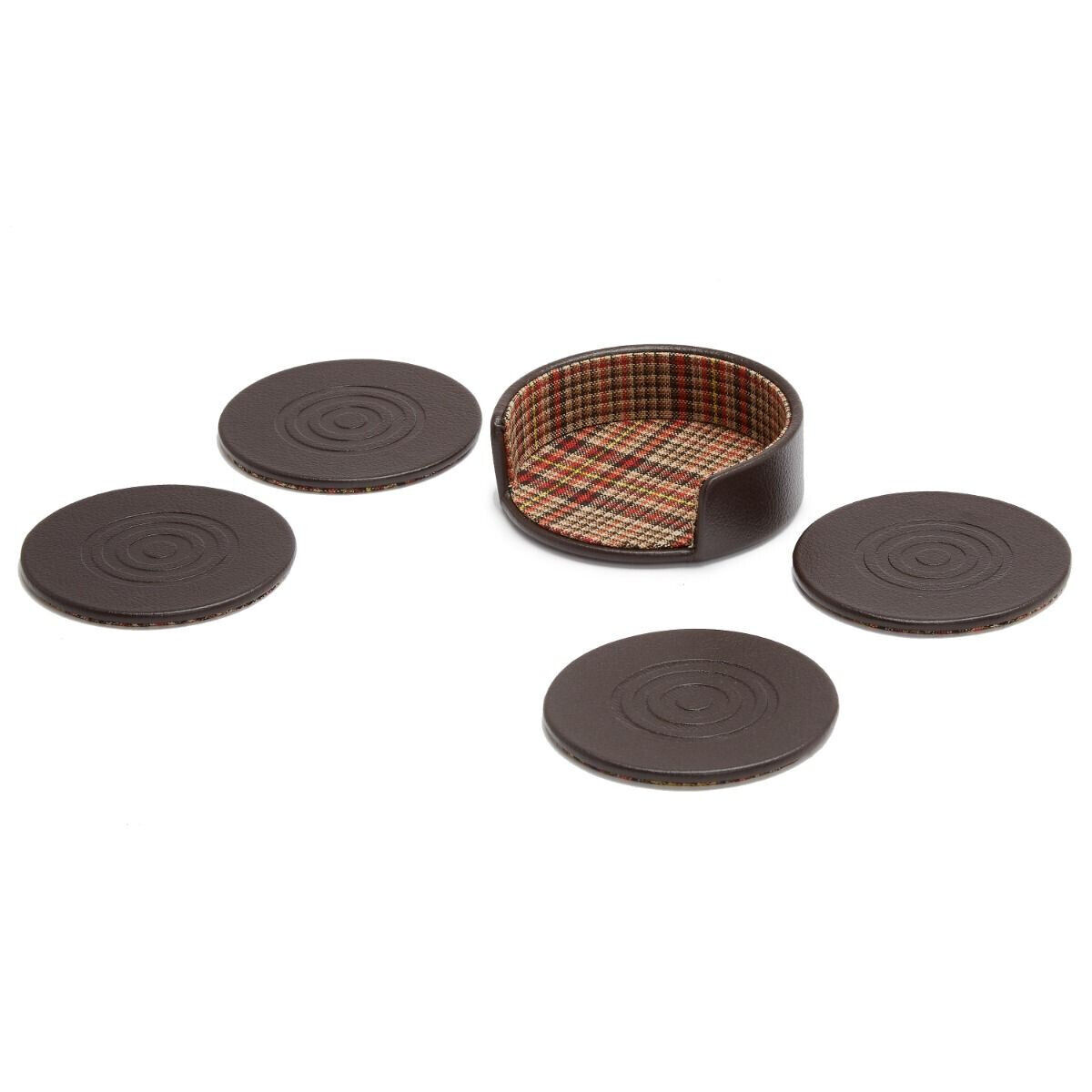 WOLF x WM Brown Set of 4 Coasters with Case, 800687