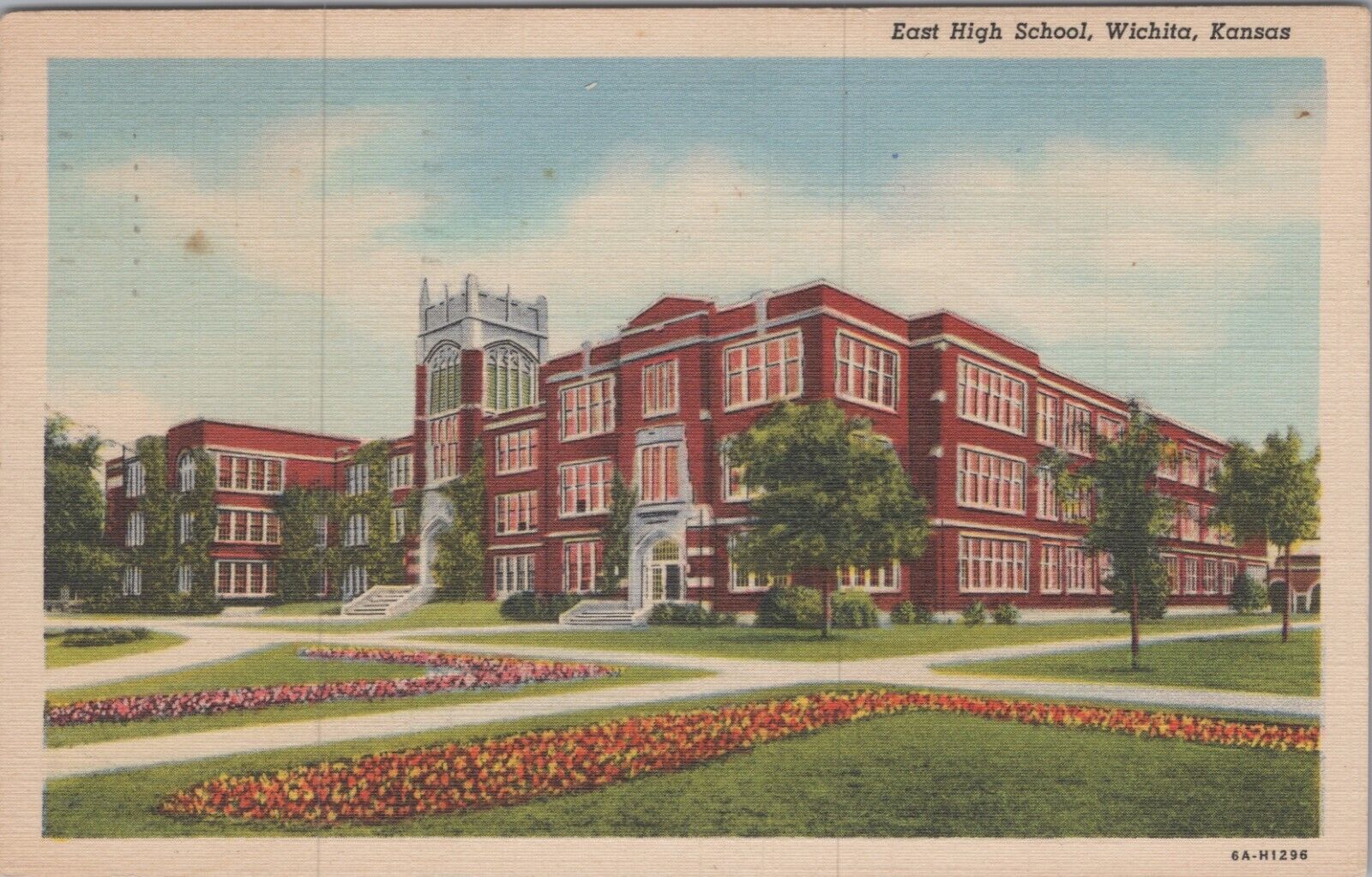 1951 PM East High School Wichita Kansas KS c1930s Postcard 7556.4