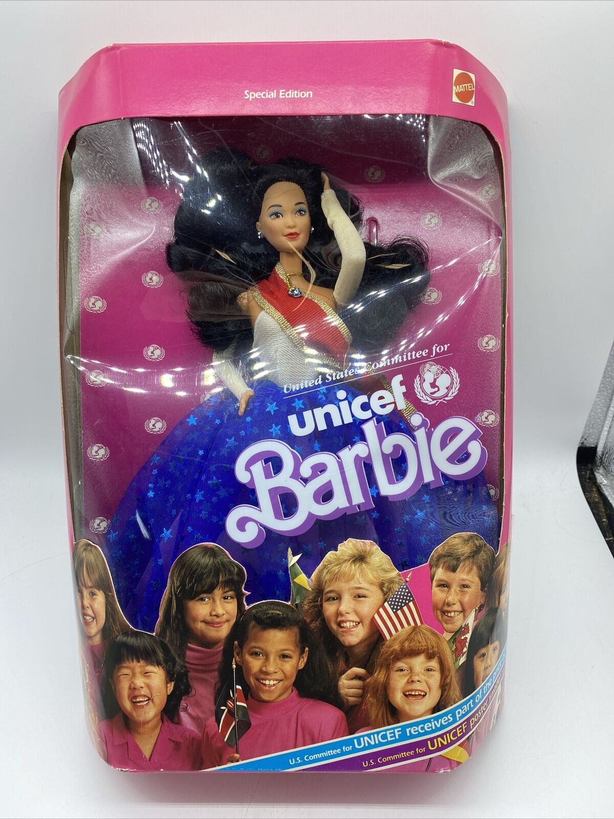 Unicef Blonde Barbie 1989 RARE BLACK HAIR Vintage 80s #4774 NRFB