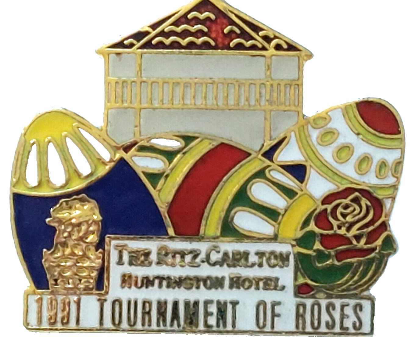 Rose Parade 1991 THE RITZ-CARLTON Huntington Hotel 102th TOR Lapel Pin