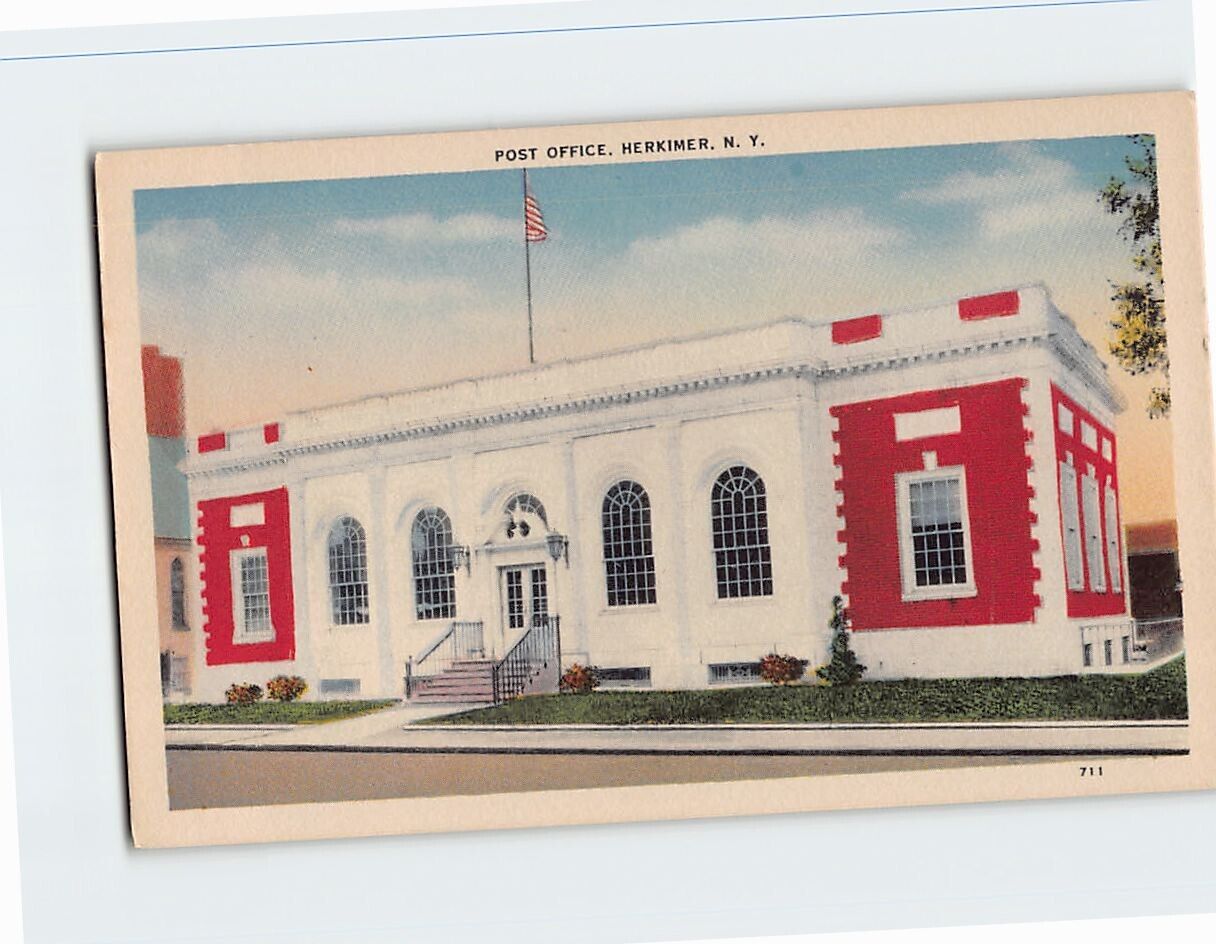 Postcard Post Office Herkimer New York USA