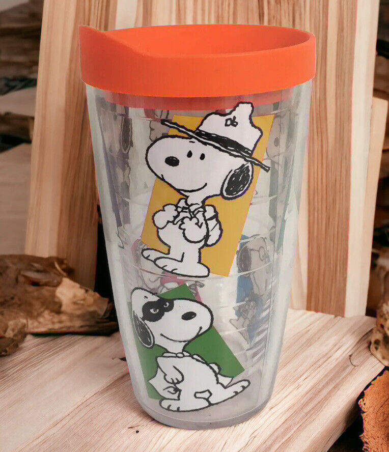 Peanuts Snoopy Tervis Travel Mug Color-block Orange Lid 