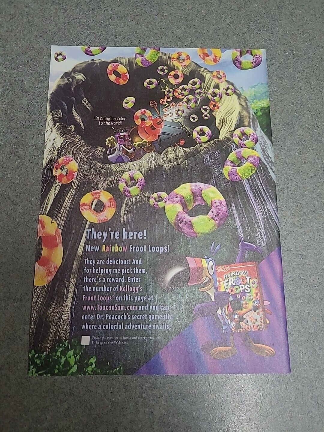 Rainbow Froot Loops Cereal Original Print Ad 2003 5x7