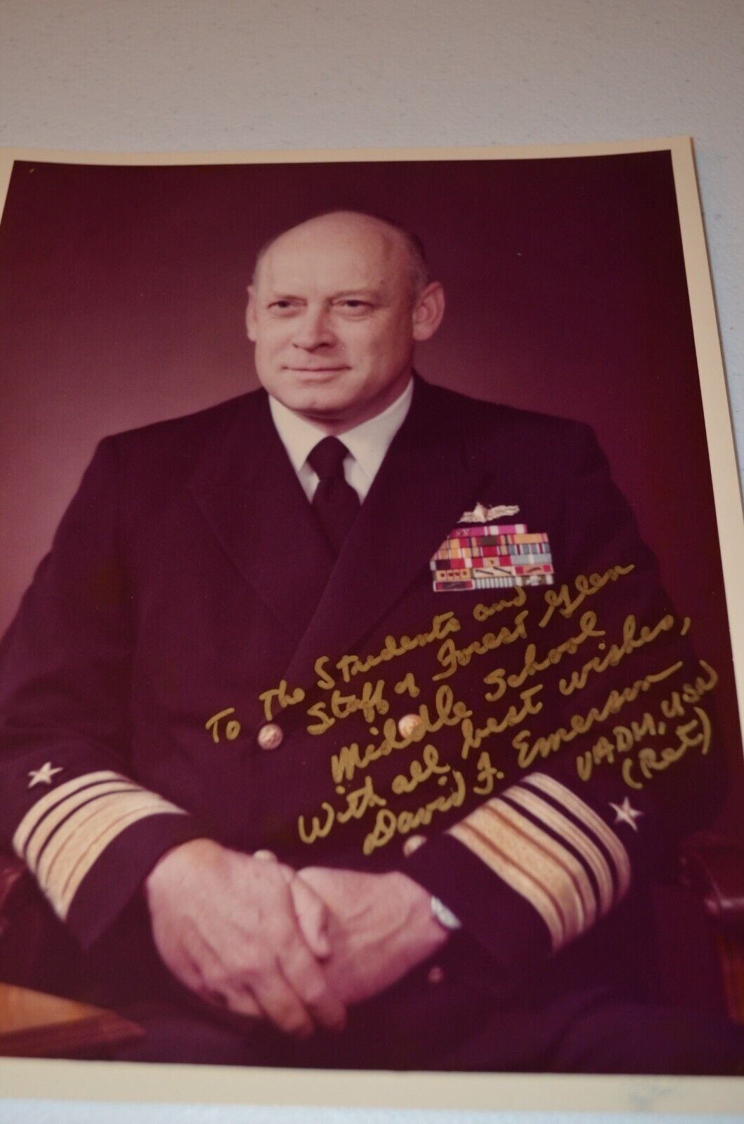 Admiral David Emerson Signed 8x10 Photo D:2003