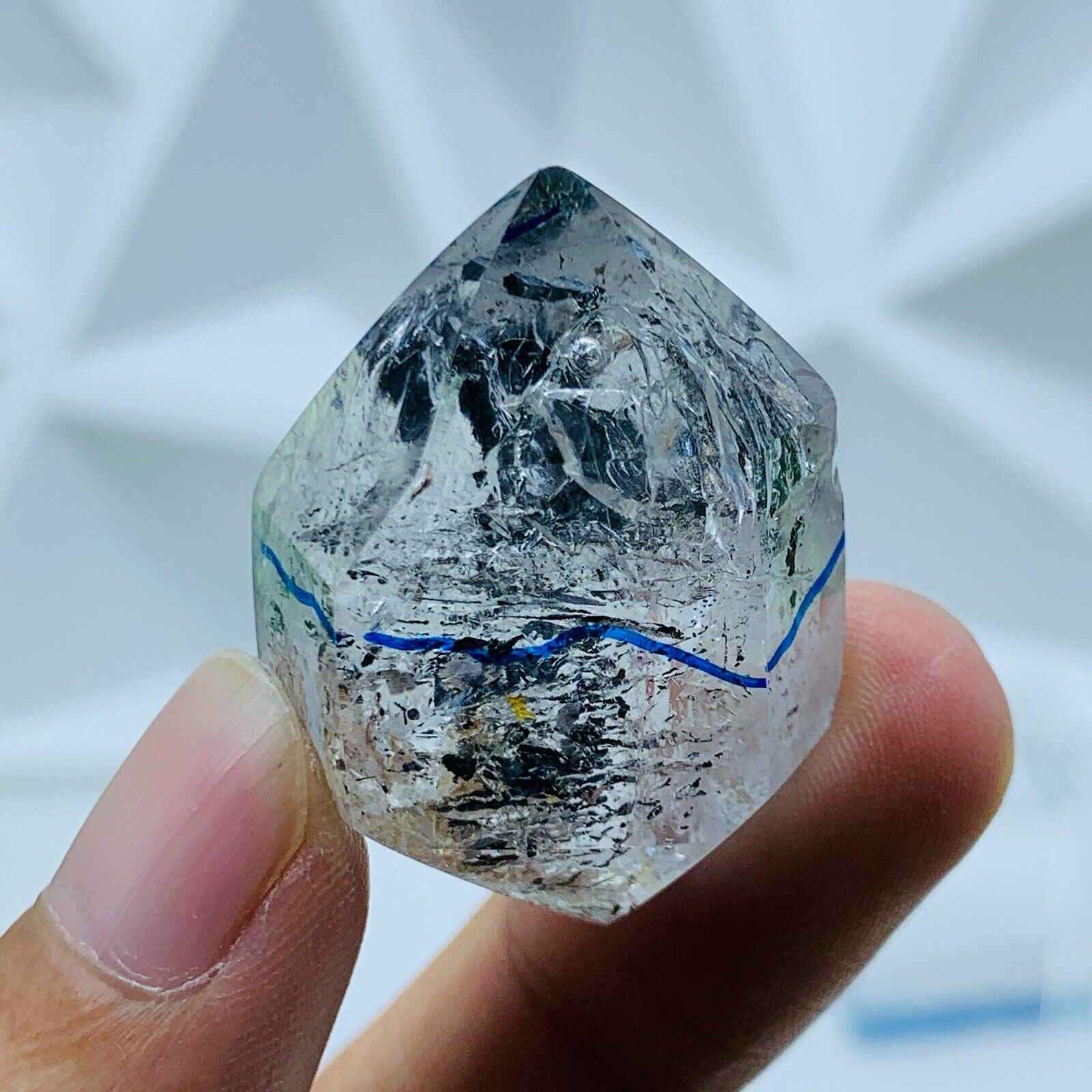 TOP Genuine Herkimer Diamond Enhydro Crystal &Many Big moving water droplet 23g