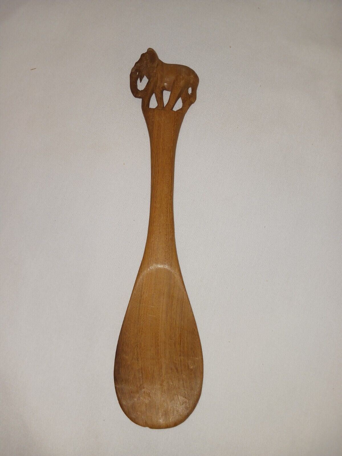 Vintage Wooden Spoon Carved Elephant 2 1/2