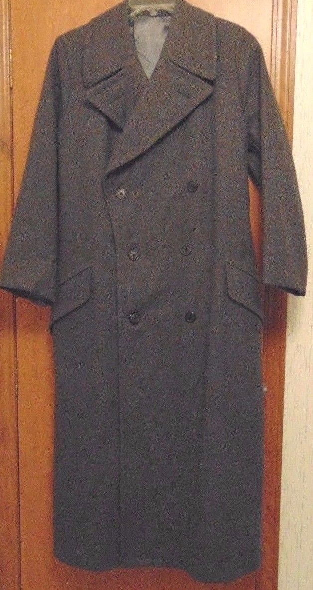 Women\'s  **Vintage**  Military Raka Gray Wool Coat Dated 27.3.61 Size 12