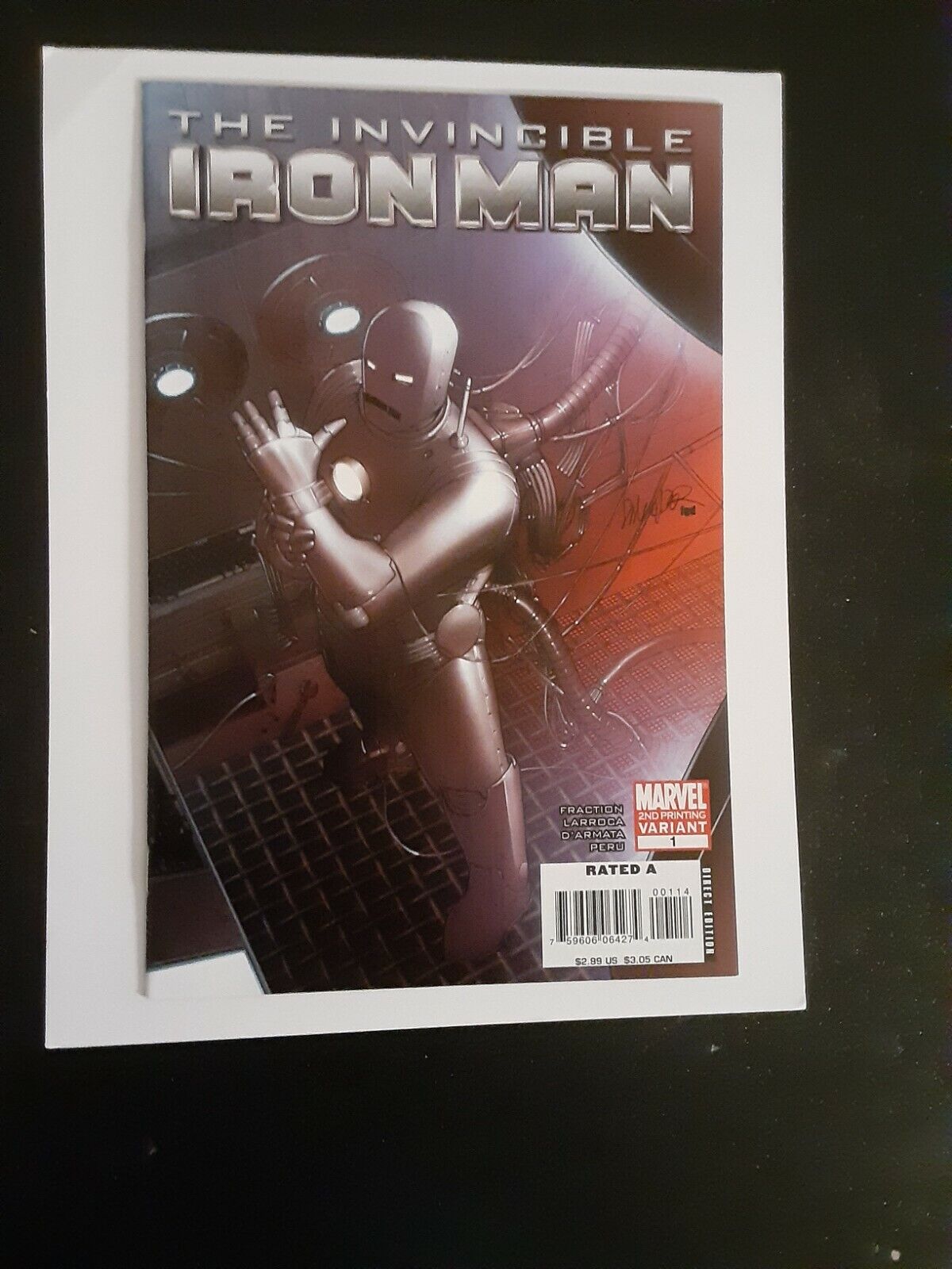 Invincible Iron Man #1 (2008) 2nd Print Variant Cover by SALVADOR LARROCA
