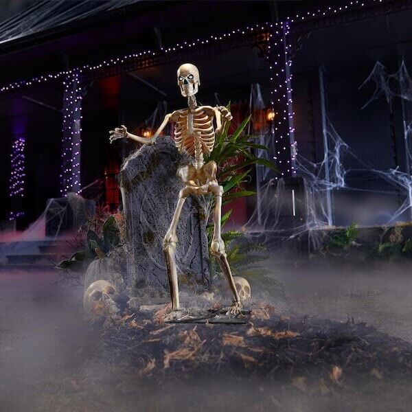 NEW - Home Depot 3 FT. LED Skeleton Home Accents  12Ft Replicate) GRAVE & BONES