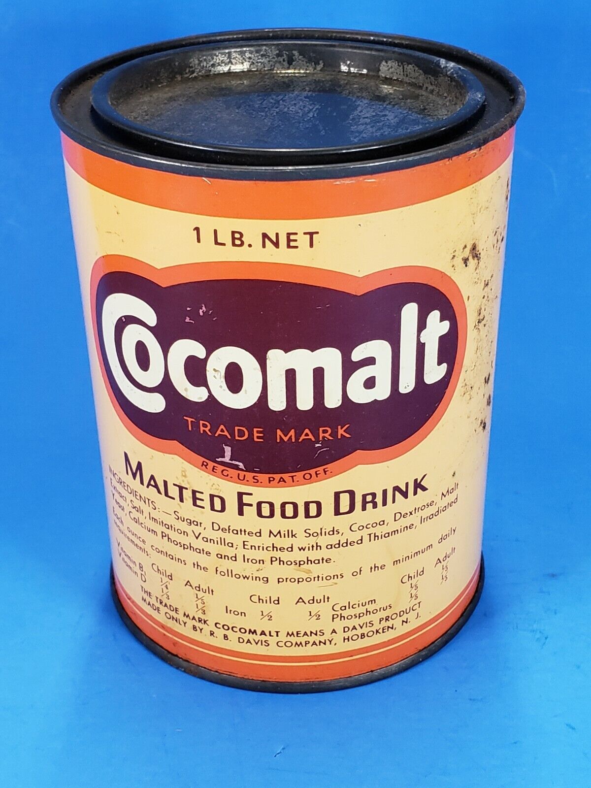Tin Cocomalt 1 LB. Net Can Malted Food Drink 4 7/8\
