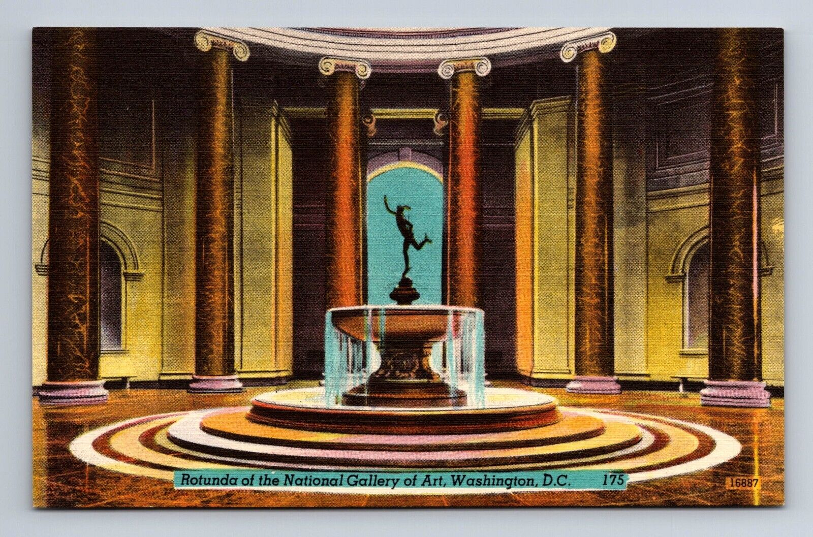 Rotunda of the National Gallery of Art Washington D.C. Linen Postcard
