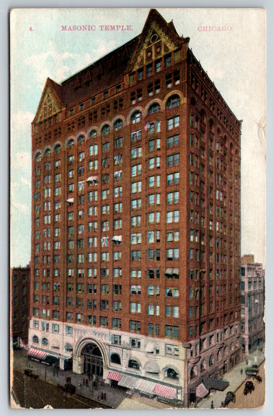 c1910s Masonic Temple Chicago Illinois Antique Postcard