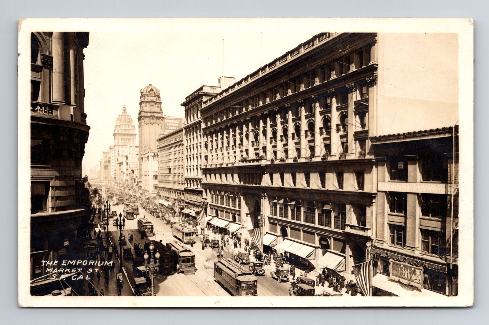 San Francisco CA-California RPPC The Emporium Market Street 1920 Old Postcard