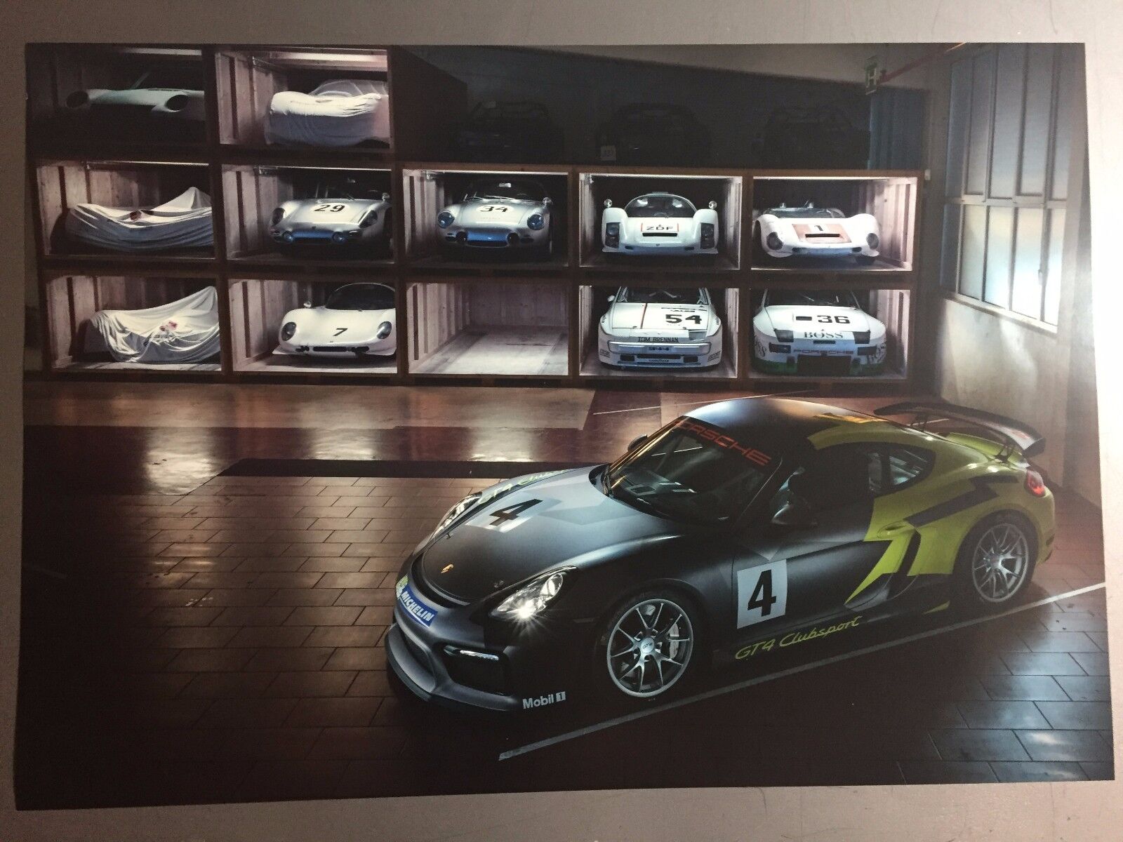 2017 Porsche Cayman GT4 Clubsport Coupe Showroom Advertising Sales Poster RARE