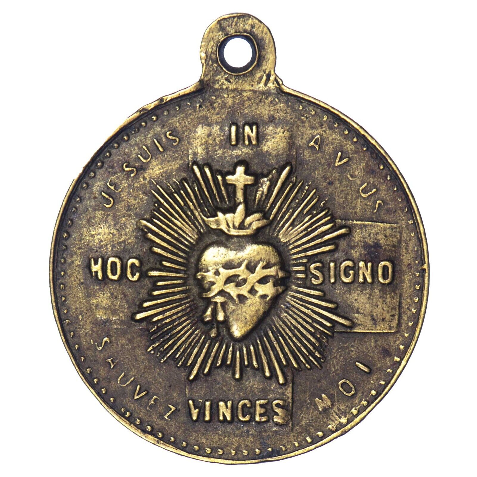France religious medal Souvenir de Paris Montmartre - brass