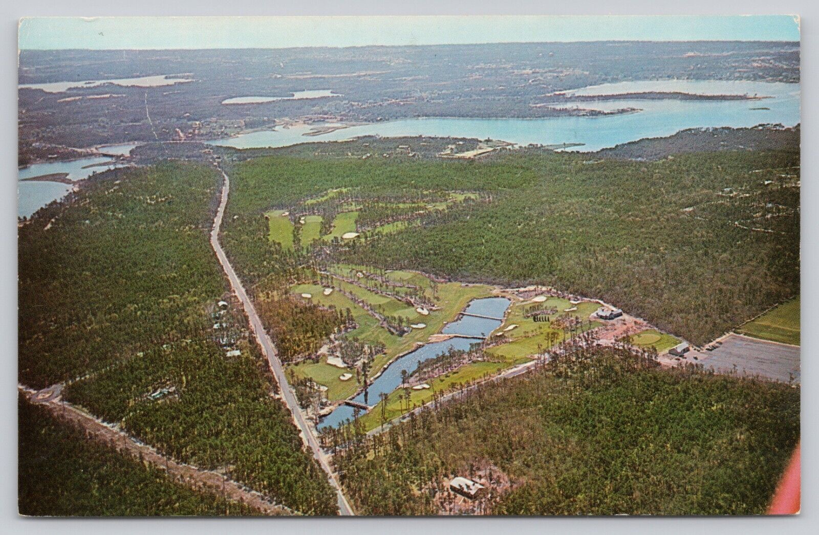 Postcard Cape Cod Massachusetts Aerial View Blue Rock Golf Course Posted 1963