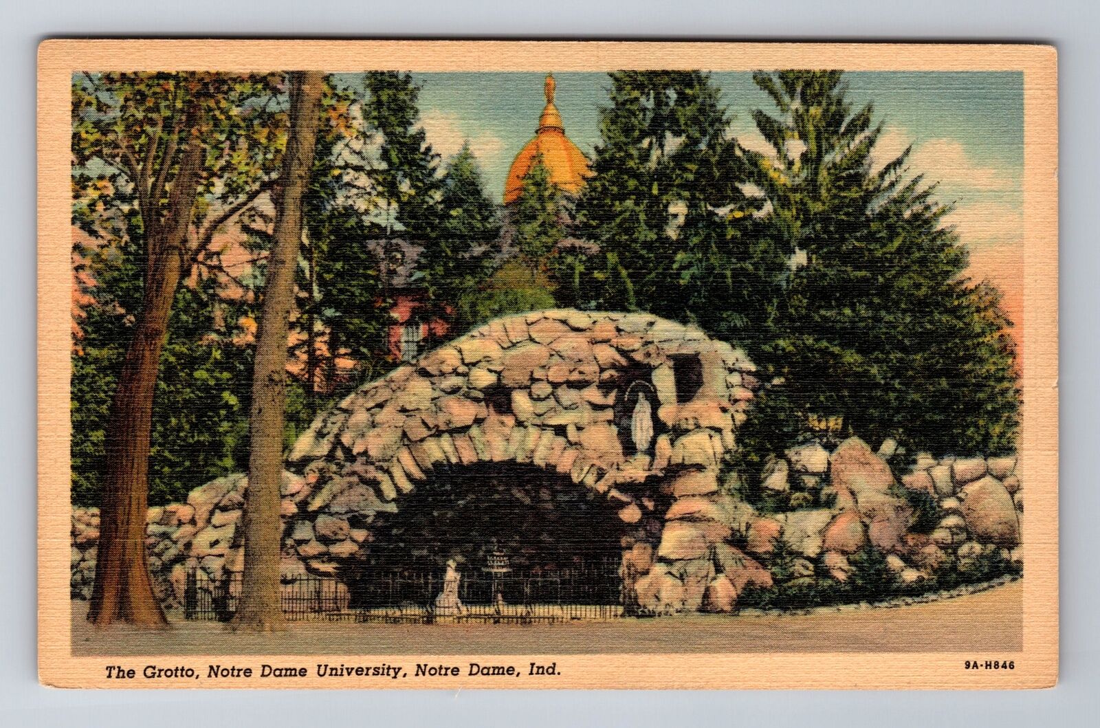 Notre Dame IN-Indiana, Notre Dame University Grotto, Antique Vintage Postcard