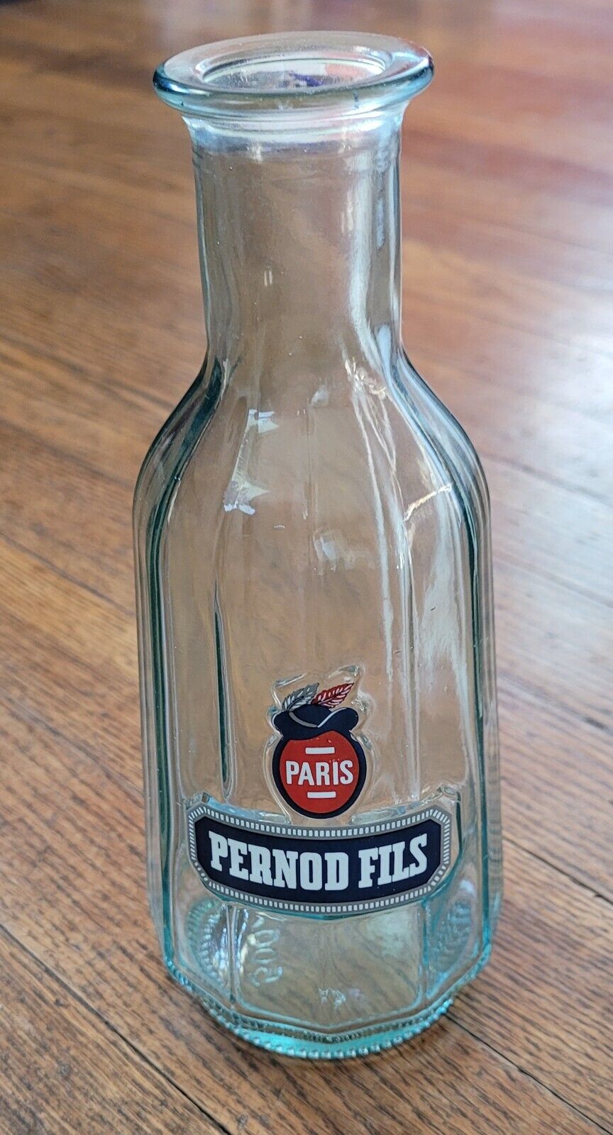 Pernod Fils Paris Water Decanter Vintage 1960s Light Blue Glass 500mL