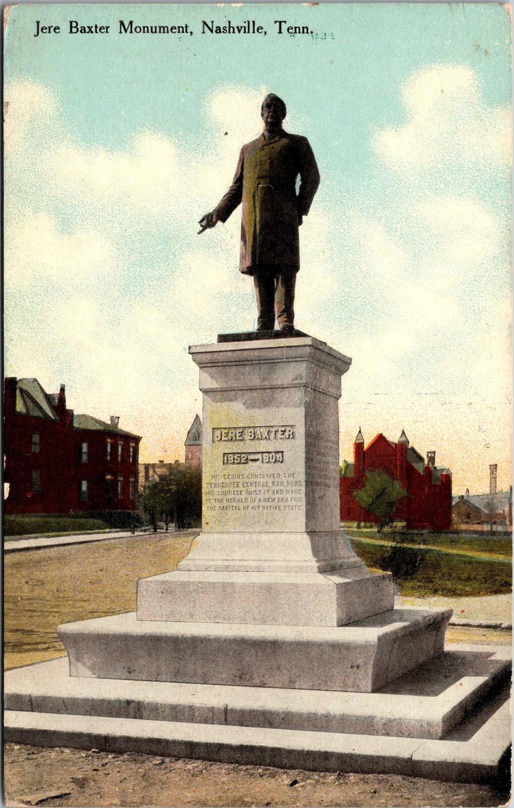 Nashville TN-Tennessee, Jere Baxter Monument, Vintage Postcard