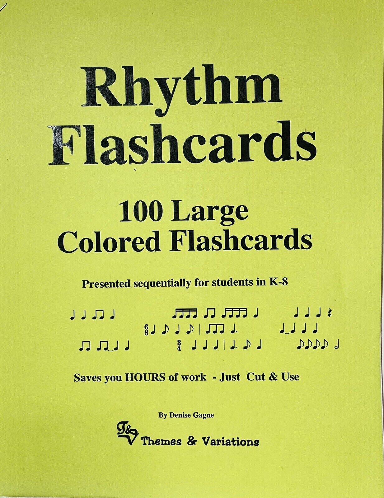 RHYTHM FLASH CARDS  SET OF 100 For K-8 LARGE NEW