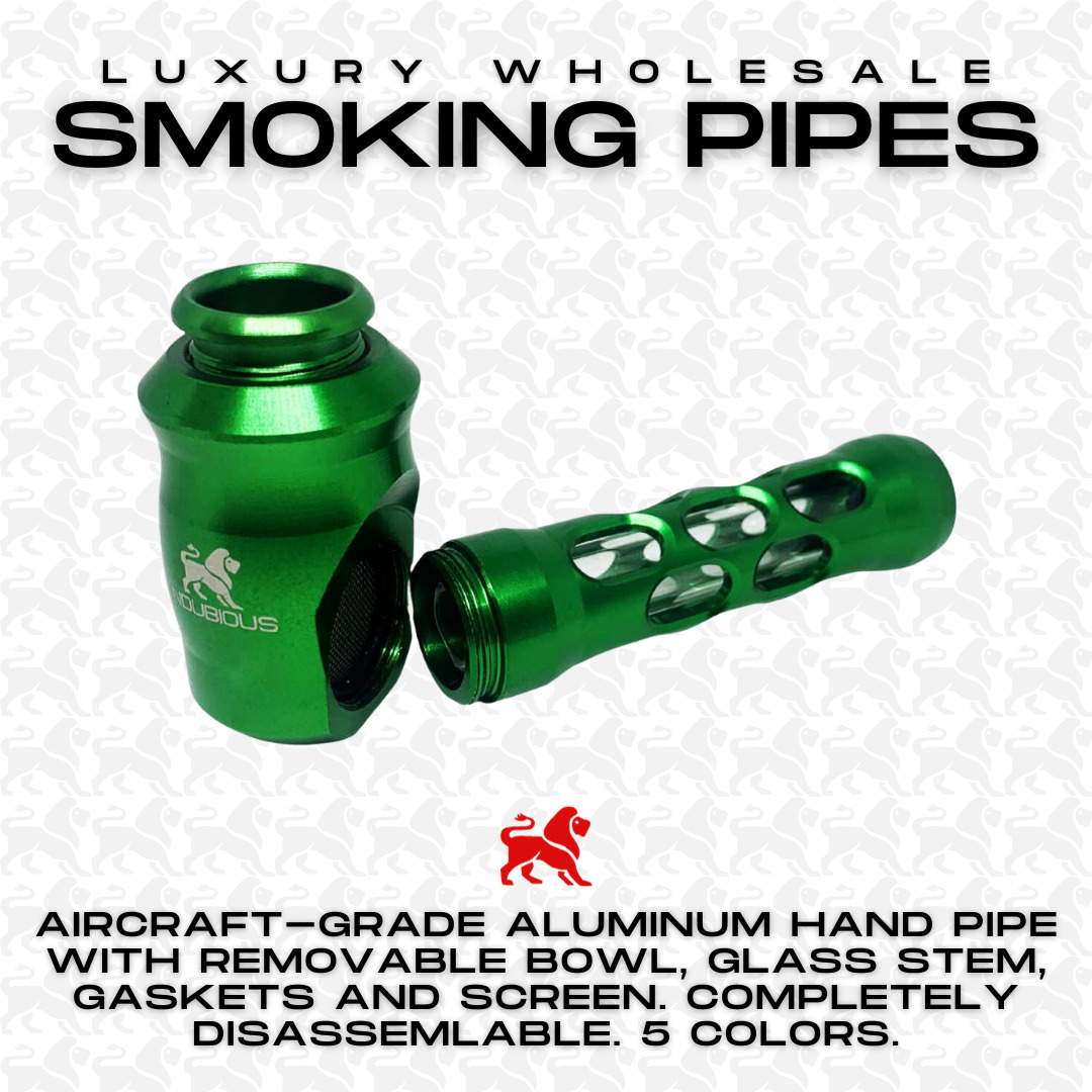 Wholesale Metal Smoking Pipes | Glass Pipe Lot | Green Hand Pipe Wholesale | 7PC