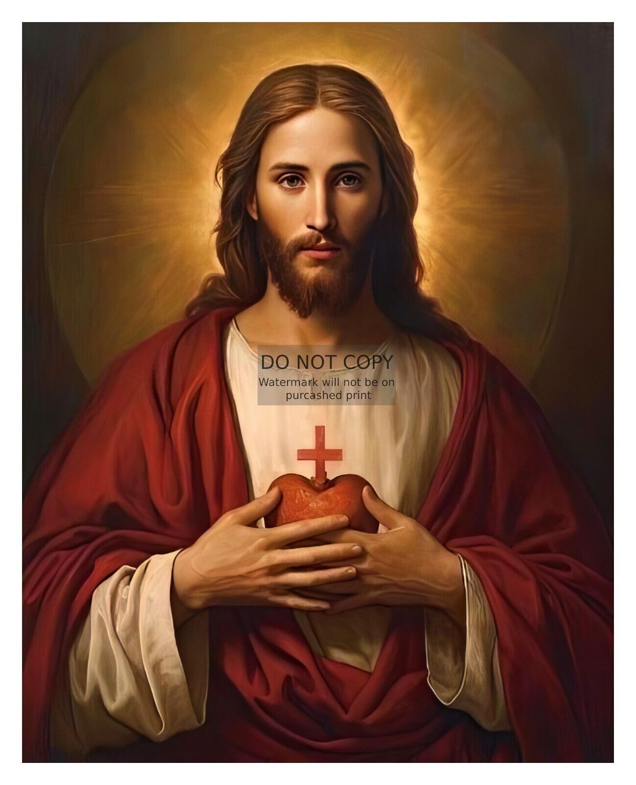 JESUS CHRIST OF NAZARETH SACRED HEART CHRISTIAN 8X10 PHOTO
