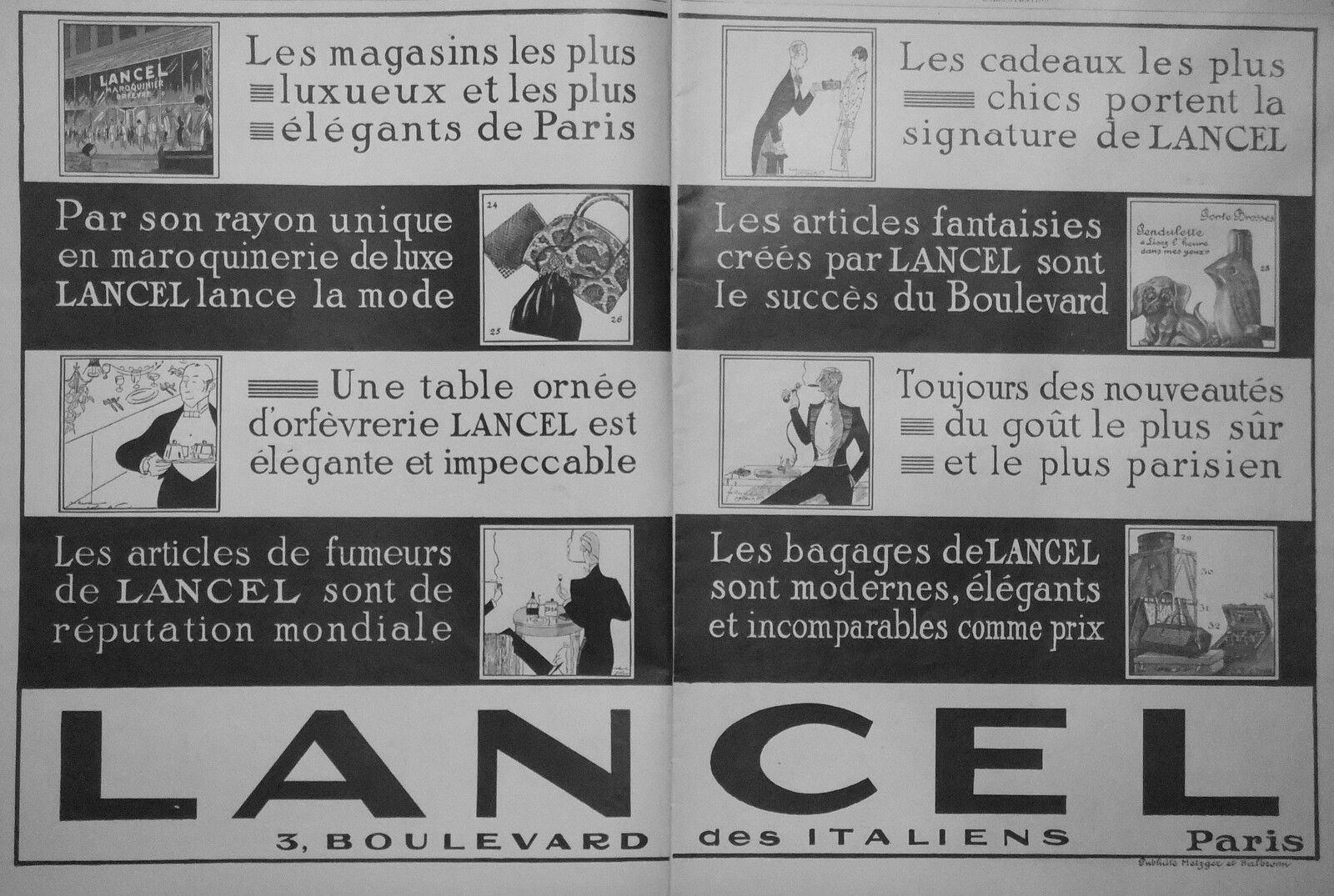 1927 LANCEL LEATHER GOODS SMOKING LUGGAGE ADVERTISING - ADVERTISING