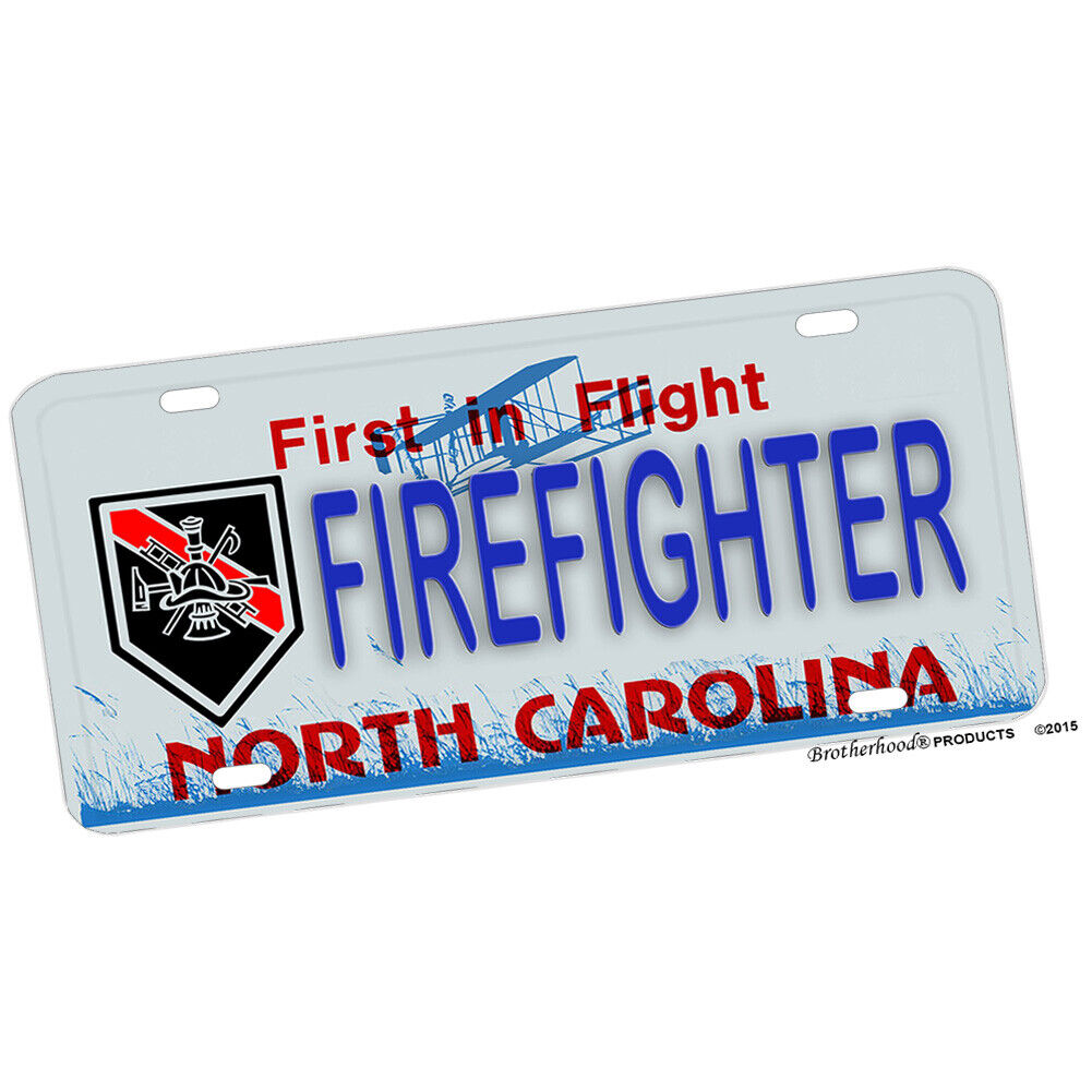 Thin Red Line Firefighter Hook Ladder Design Flag Aluminum License Plate Sign